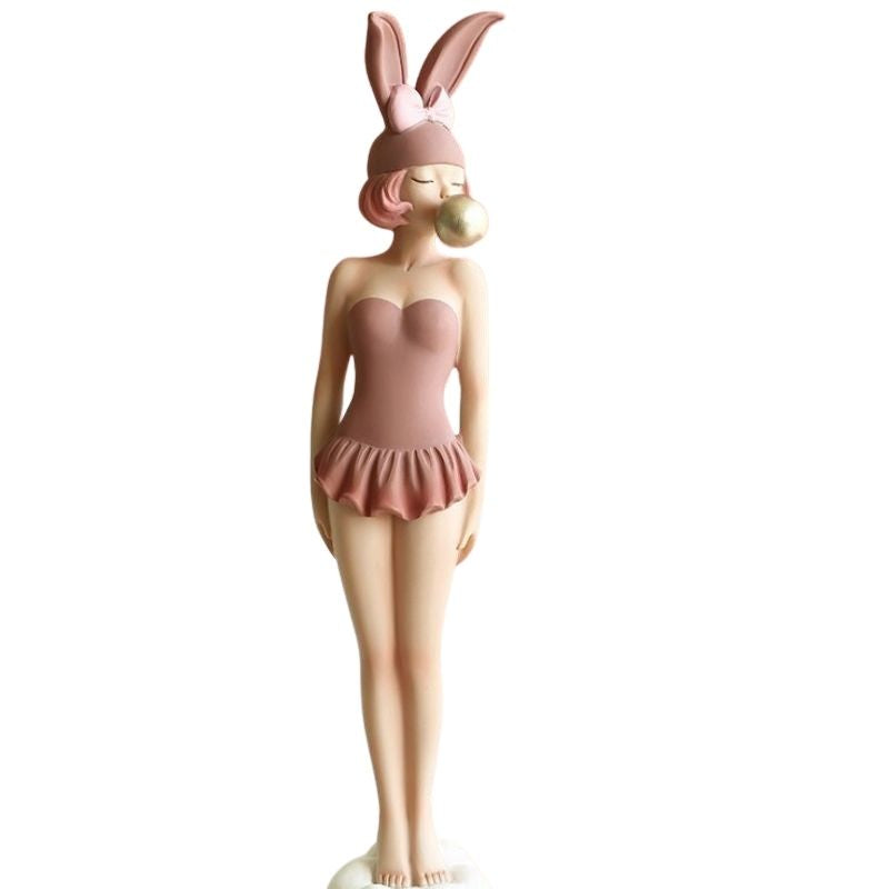 Sculpture Figurine Femme Charme Chien Style Guiseppe Armani Résine 39 cm - Décoration