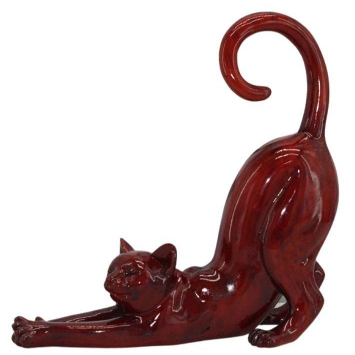 Chat multicolore décoration en résine à poser statuette grand modèle Chat multicolore décoration en résine à poser statuette grand modèle
