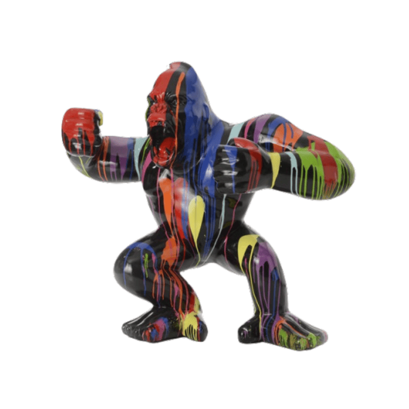 Sculpture panthère colorée : statue pop art panthère originale Sculpture panthère colorée : statue pop art panthère originale