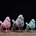 Statue origami chien coloré