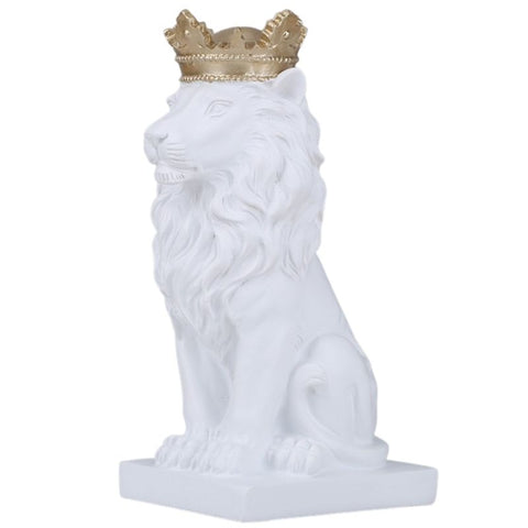 Statue Roi Lion Blanc