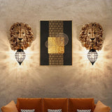 lion en or décoration