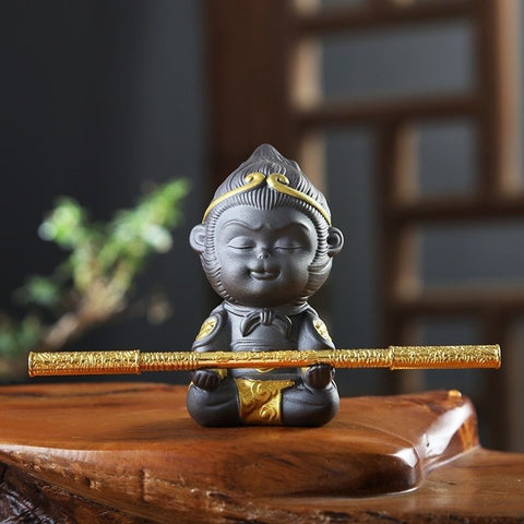 Statue singe samouraï