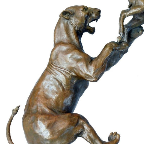 Statue panthère bronze