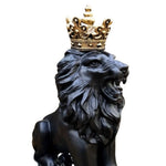 Grande statue de roi lion noir