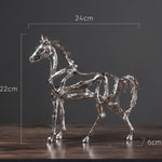 Taille statue cheval argent