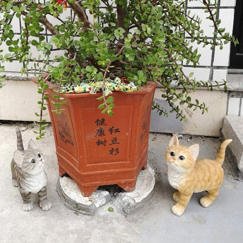Statue de jardin chat assis en résine 29 cm roux - Conforama