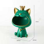 Statue de chat verte