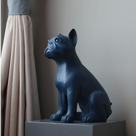 Statue chien bleu