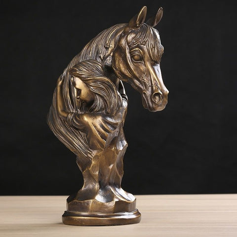 Statue cheval bronze