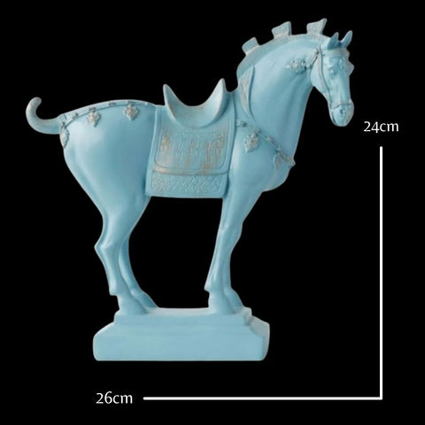 statue cheval bleu