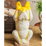 Taille statue chien peinture
