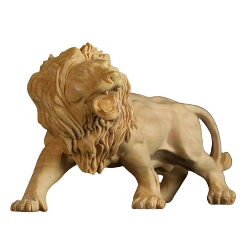 Sculpture de lion en bois