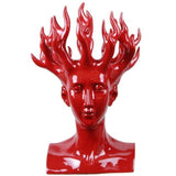 Statue Femme Vase Rouge
