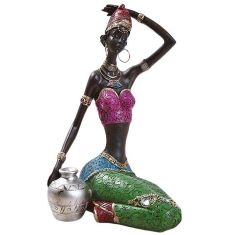 Statue Africaine Multicolore