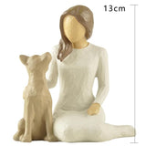 Taille statue femme chien