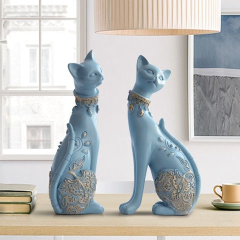 Statue chat bleu pas cher