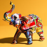 Statue éléphant multicolore