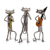 Statue chat musicien