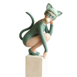 Statue Femme Lapin Vert