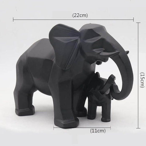 Taille éléphant origami noir