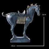 statue de cheval bleu