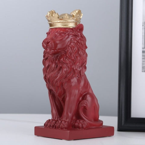 Statue de lion rouge