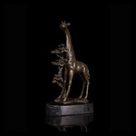 statue girafe cuivre