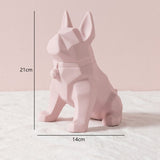 Statue en origami chien rose