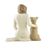 Statue femme avec chien