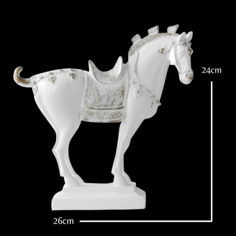 sculpture de cheval blanc