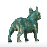 statue de chien bouledogue