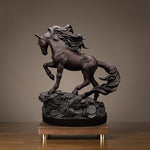 Statue cheval marron