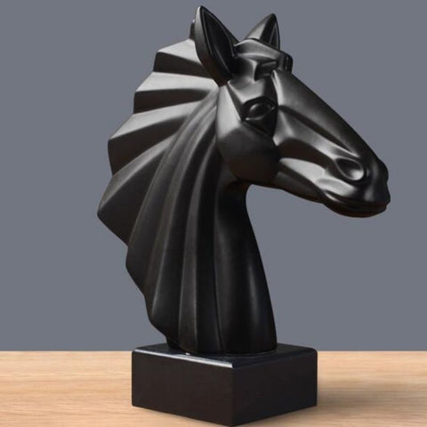 Statue cheval noir
