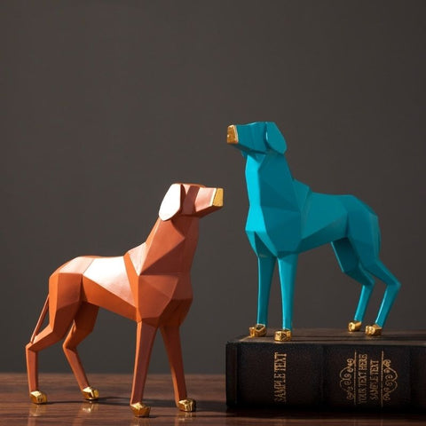 statue chien origami pas cher