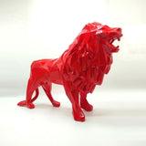 Grande statue de lion rouge
