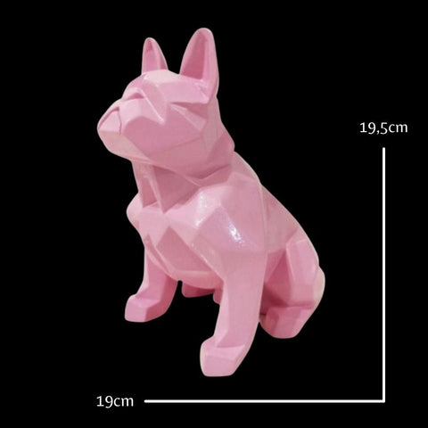 statue de chien rose