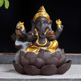 Statue éléphant Ganesh or