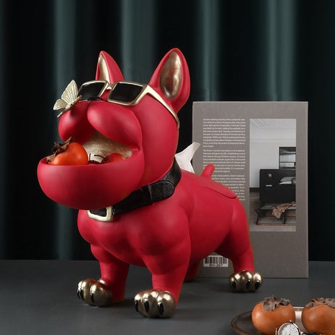 Statue chien rouge