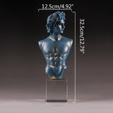 statue homme grec bleu