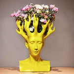 Statue vase jaune
