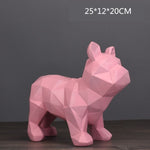 Statue chien rose