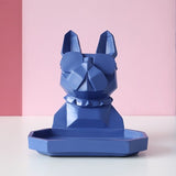 Statue chien bleu 