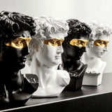 Statues têtes grecques bande or