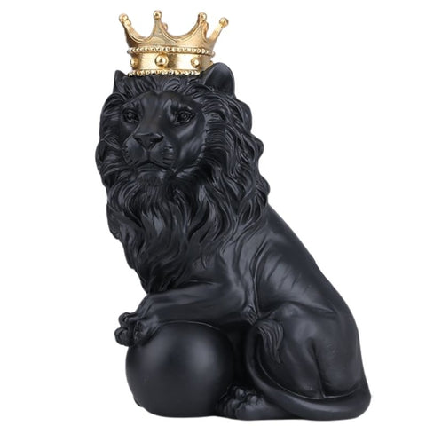 Statue Lion Intérieur Noir