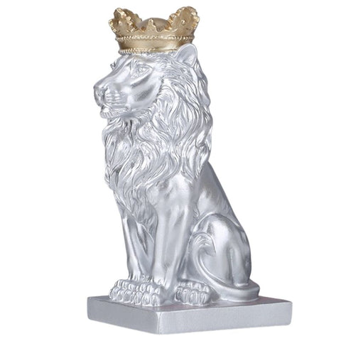 Statue Roi Lion Argent