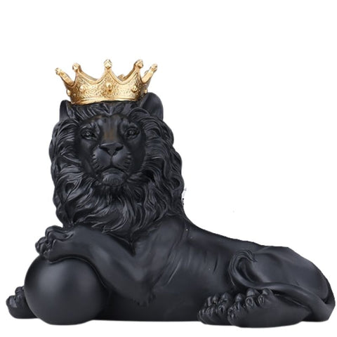 Statue Roi Lion Noir