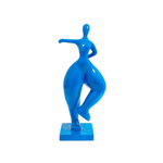 Statue Femme Ronde en Résine Bleu