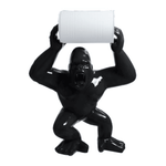 Statue Gorille Noir avec Baril Blanc 140cm