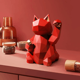 statue-chat-origami-rouge